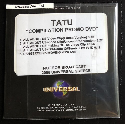 Compilation promo dvd - t.a.t.u.,